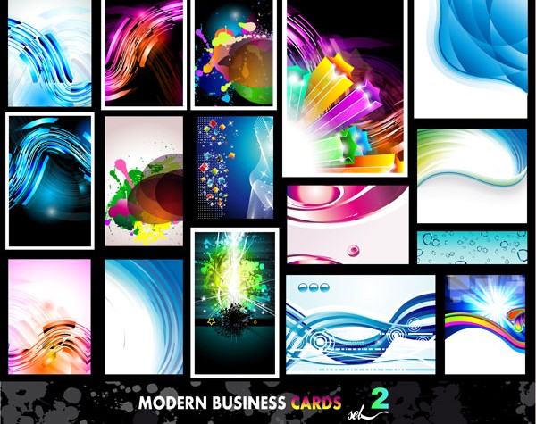 Modern business cards abstract vector