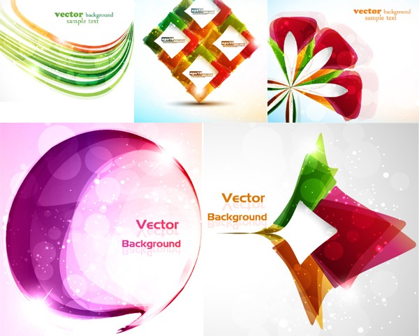 Shiny abstract background vector graphics set