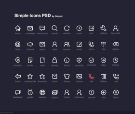 Simple computer icons psd material