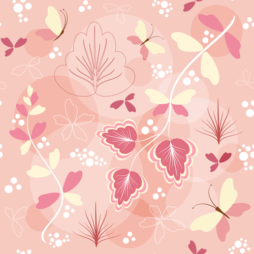 Simple flower pattern seamless vector 02