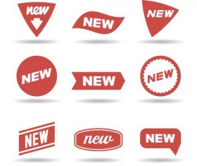 Simple red new labels vector