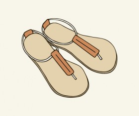 Slippers hand drawn vector 01