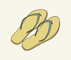 Slippers hand drawn vector 02