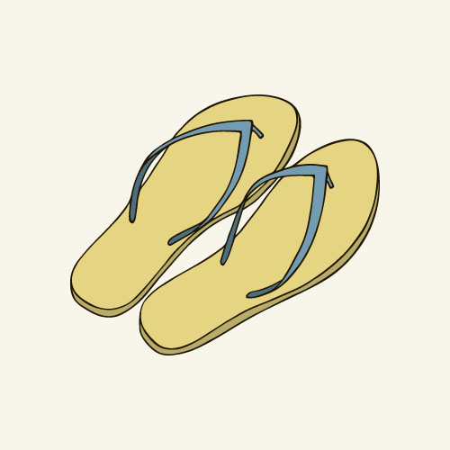 Slippers hand drawn vector 02
