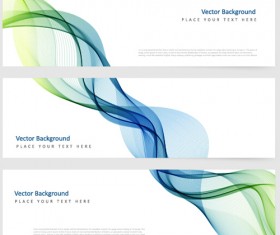 Smoke with wavy abstract banners set 01