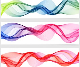 Smoke with wavy abstract banners set 03