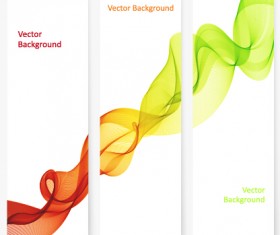 Smoke with wavy abstract banners set 10