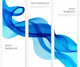 Smoke with wavy abstract banners set 11