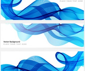 Smoke with wavy abstract banners set 12