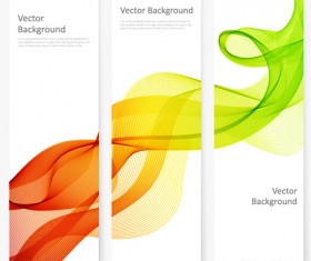 Smoke with wavy abstract banners set 14