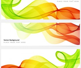 Smoke with wavy abstract banners set 15