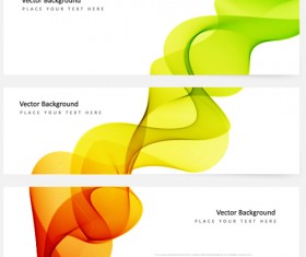 Smoke with wavy abstract banners set 16