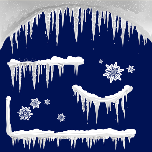 Snow with Icicle illustration vector