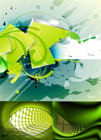 Splash ink with green background vector