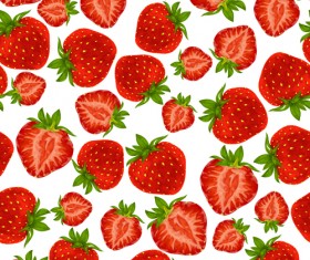 Strawberry pattern seamless vector