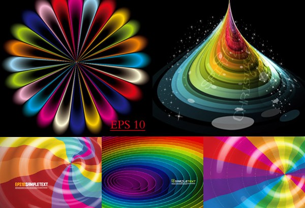 Shining colorful space background vector set