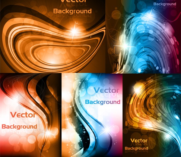 Shining dynamic curve backgrounds vector