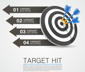 Target hit with infographics vector 01