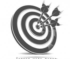 Target with darts vector illustration vector 01
