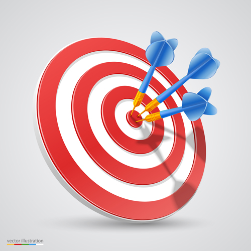 Target with darts vector illustration vector 04