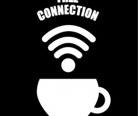 Tea with wifi logo vector