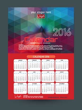 Technology background with 2016 calendar vector 01