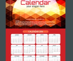 Technology background with 2016 calendar vector 04