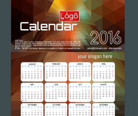 Technology background with 2016 calendar vector 08