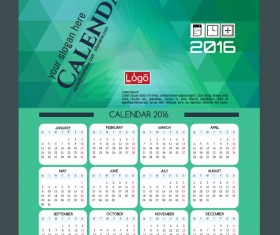 Technology background with 2016 calendar vector 11