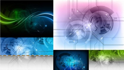 Technology background vector set