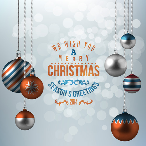 Textured christmas ball with halation background vector 04