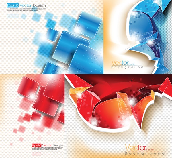 3D blue with red background graphics vector
