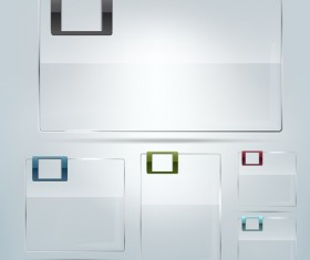 Transparent glass frame design vectors set 02