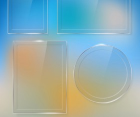 Transparent glass frame design vectors set 05