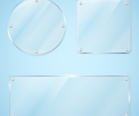 Transparent glass frame design vectors set 06
