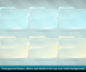 Transparent glass frame design vectors set 07