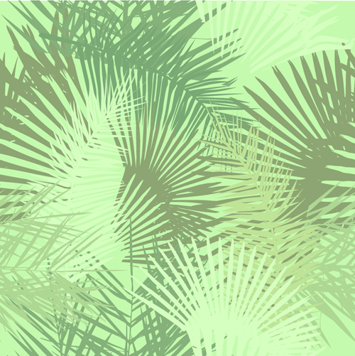 Tropical plant leaves seamless pattern vector 01
