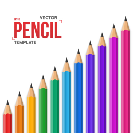 Vector colored pencil background template 01