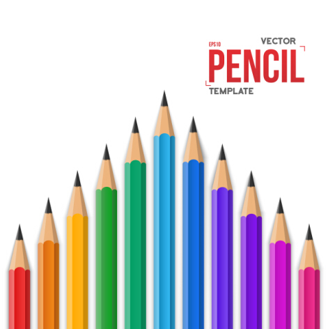 Vector colored pencil background template 03
