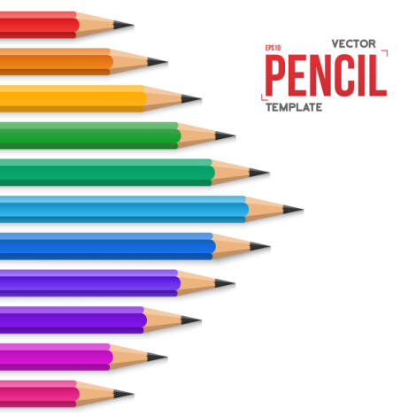 Vector colored pencil background template 04