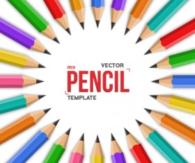 Vector colored pencil background template 05