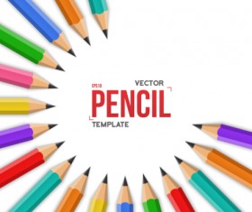 Vector colored pencil background template 07