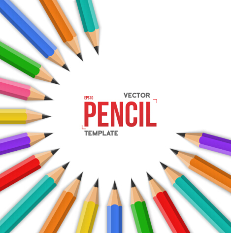 Vector colored pencil background template 07