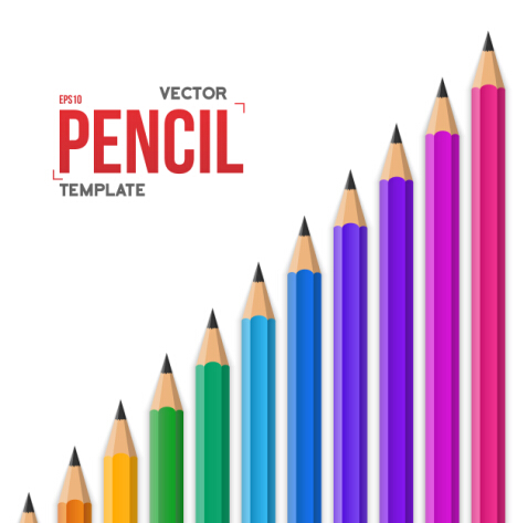 Vector colored pencil background template 09