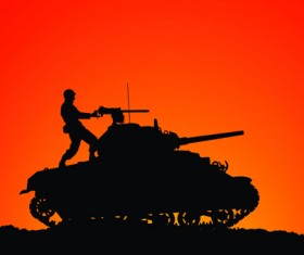 Vector soldiers silhouetter set 05