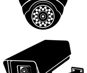 Vector surveillance cameras silhouetters