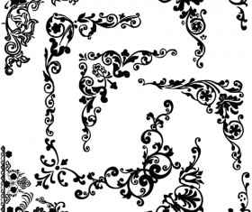 Vintage angle ornaments elements vector