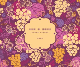 Vintage grape hand drawn background vectors 01