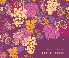Vintage grape hand drawn background vectors 03