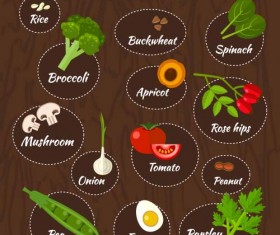 Vitamin with healthy diet vector material 05
